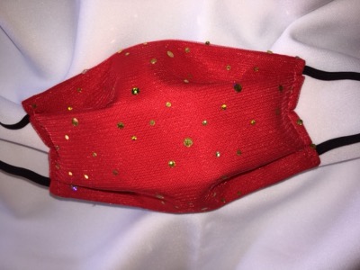 2 Masques paillet�s rouge 