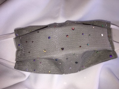 2 Masques paillet�s gris anthracite 